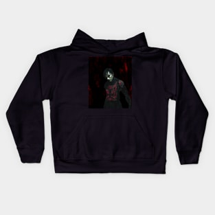 Beautiful girl. Dark sci-fi, fantasy. So cool. Red. Dim lightings on suit. Kids Hoodie